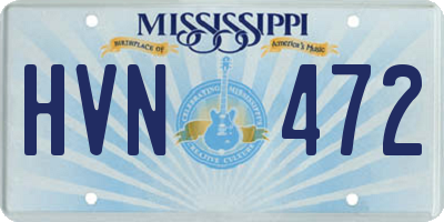 MS license plate HVN472