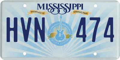 MS license plate HVN474