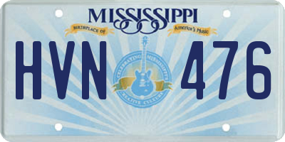 MS license plate HVN476