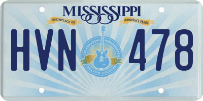 MS license plate HVN478