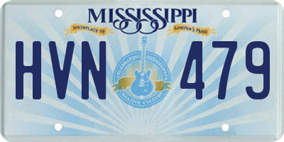 MS license plate HVN479
