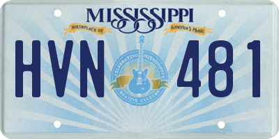 MS license plate HVN481