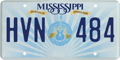 MS license plate HVN484