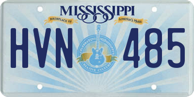 MS license plate HVN485