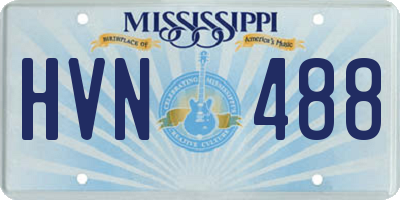 MS license plate HVN488