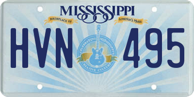 MS license plate HVN495