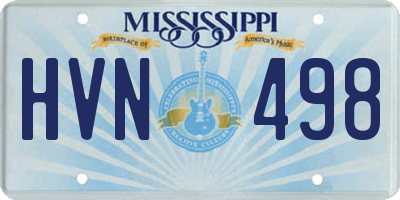 MS license plate HVN498