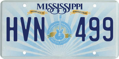 MS license plate HVN499