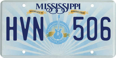 MS license plate HVN506
