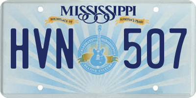 MS license plate HVN507