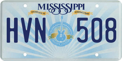 MS license plate HVN508