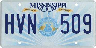MS license plate HVN509