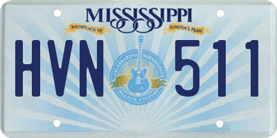 MS license plate HVN511