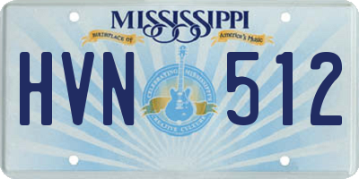 MS license plate HVN512