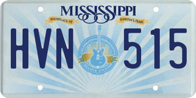 MS license plate HVN515