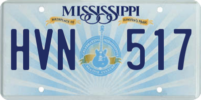 MS license plate HVN517