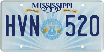 MS license plate HVN520