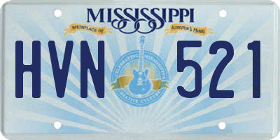 MS license plate HVN521