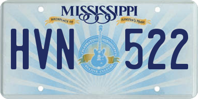 MS license plate HVN522