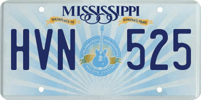 MS license plate HVN525