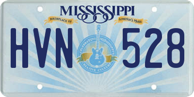 MS license plate HVN528