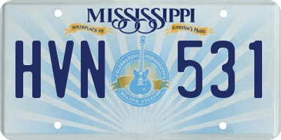 MS license plate HVN531