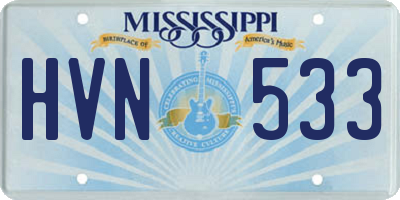 MS license plate HVN533