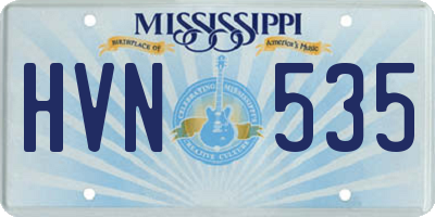 MS license plate HVN535