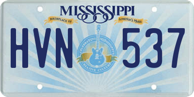MS license plate HVN537