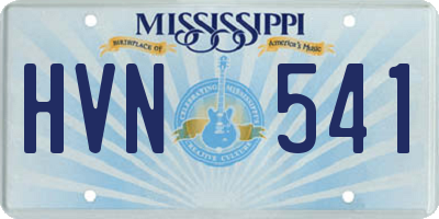 MS license plate HVN541
