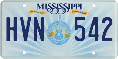 MS license plate HVN542
