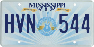 MS license plate HVN544