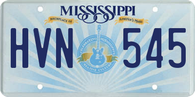 MS license plate HVN545