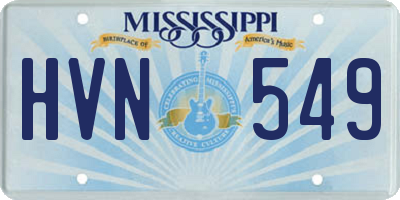 MS license plate HVN549