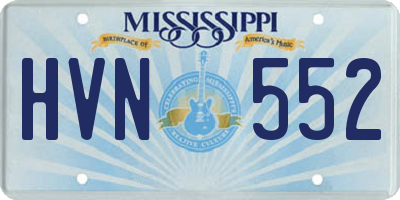 MS license plate HVN552