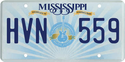 MS license plate HVN559