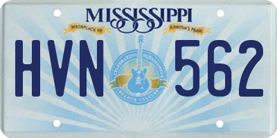 MS license plate HVN562