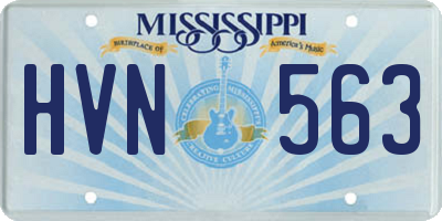 MS license plate HVN563