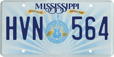 MS license plate HVN564