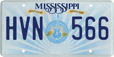 MS license plate HVN566