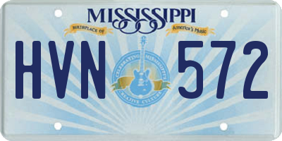MS license plate HVN572