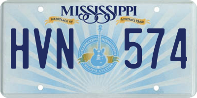 MS license plate HVN574