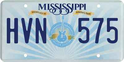 MS license plate HVN575