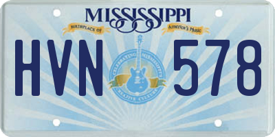 MS license plate HVN578