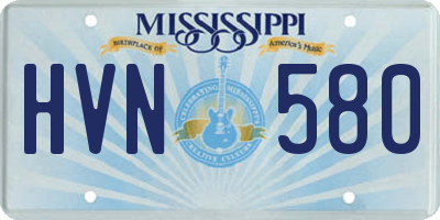 MS license plate HVN580