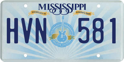 MS license plate HVN581
