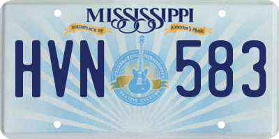MS license plate HVN583