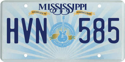 MS license plate HVN585