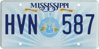 MS license plate HVN587