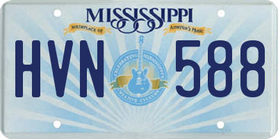 MS license plate HVN588